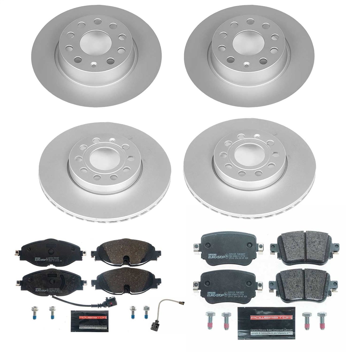 PowerStop Front & Rear Euro-Stop Brake Kit | Volkswagen Golf (15-20) (ESK8363)