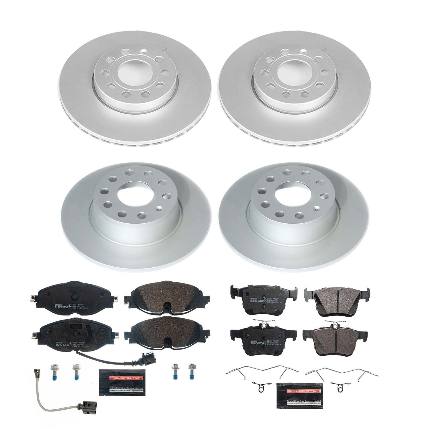 PowerStop Front & Rear Eurostop Brake Kit | Volkswagen Jetta (19-21) (ESK8365)