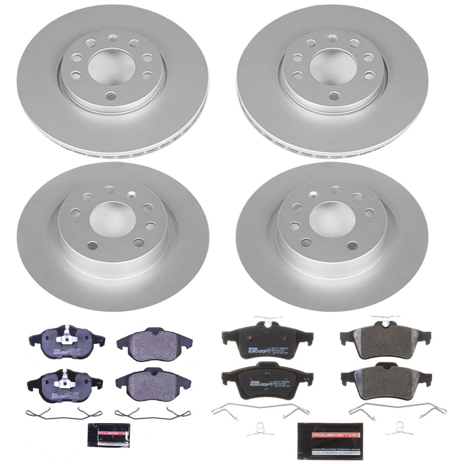 PowerStop Front & Rear Euro-Stop Brake Kit | Saab 9-3 (03-11) (ESK979)