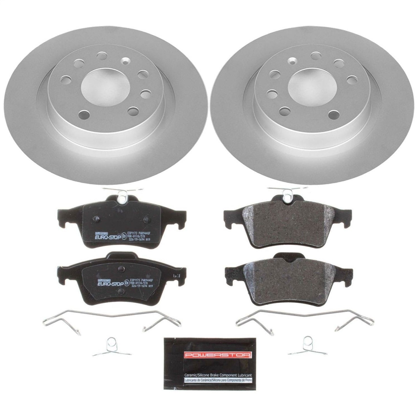 PowerStop Rear Euro-Stop Brake Kit | Saab 9-3 (03-11) (ESK981)