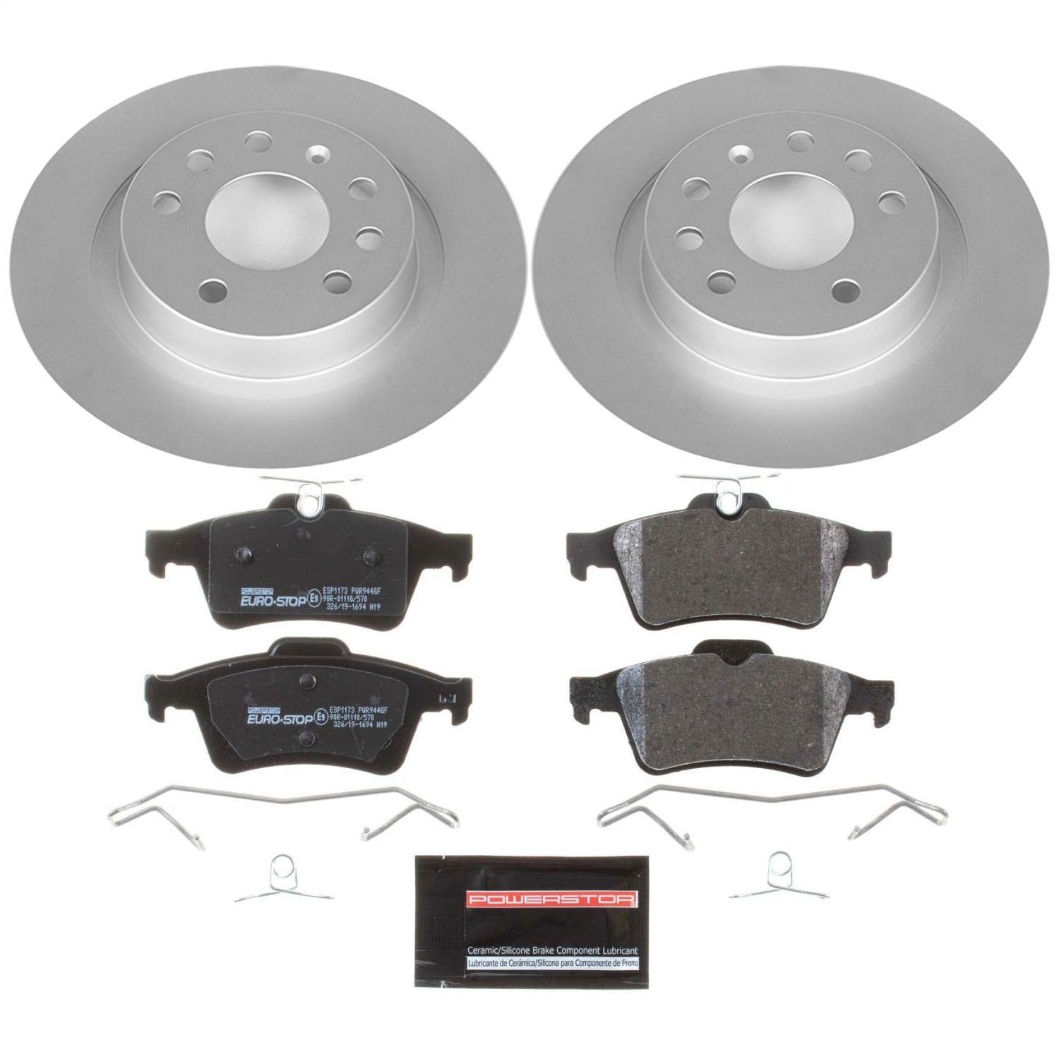 PowerStop Rear Euro-Stop Brake Kit | Saab 9-3 (03-11) (ESK981)