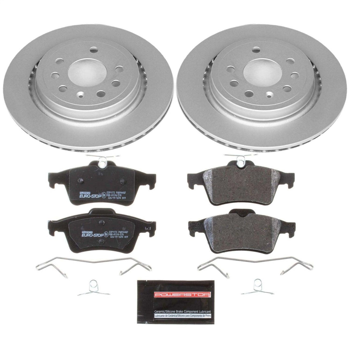 PowerStop Rear Euro-Stop Brake Kit | Saab 9-3 (03-11) (ESK983)