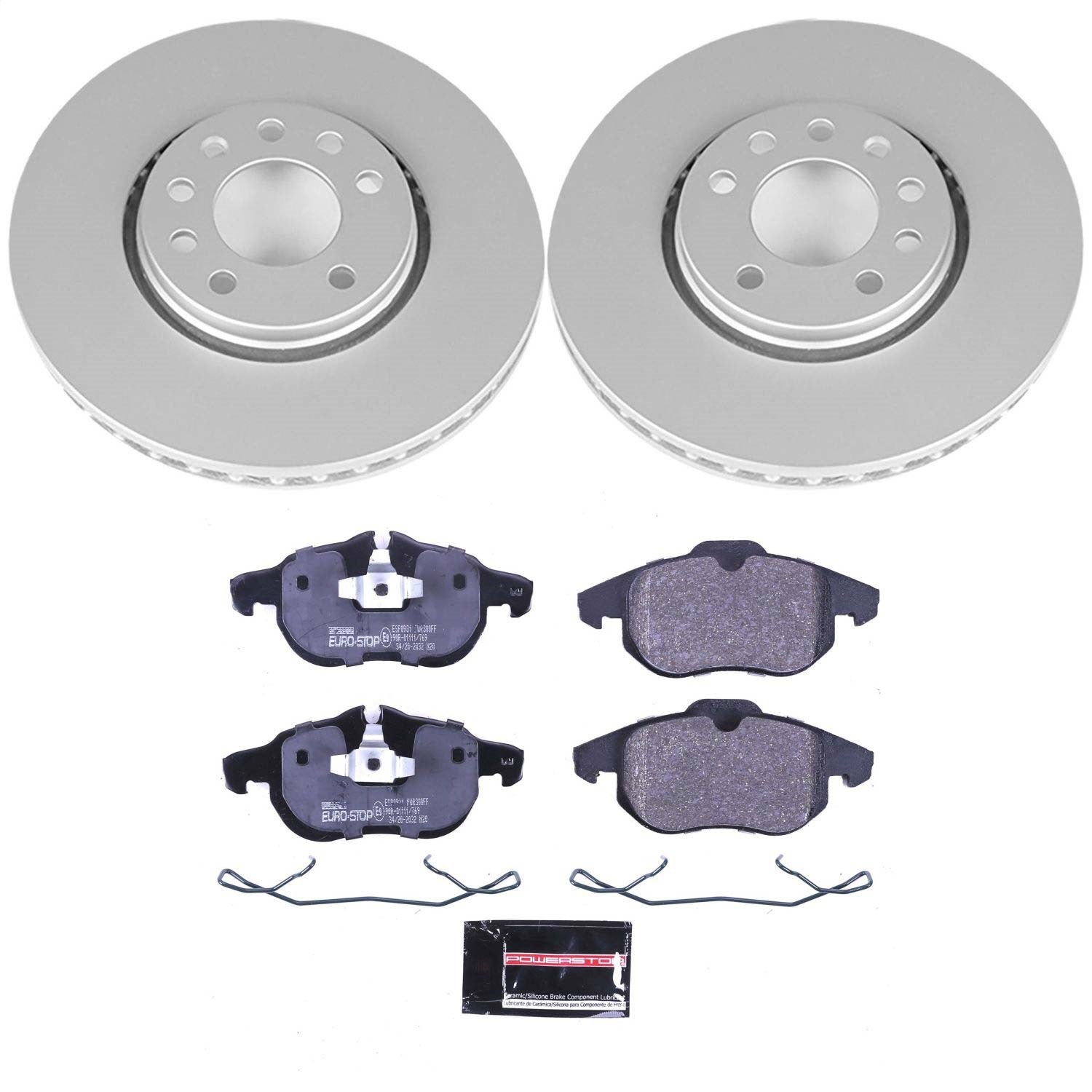 PowerStop Front Euro-Stop Brake Kit | Saab 9-3 (03-11) (ESK985)