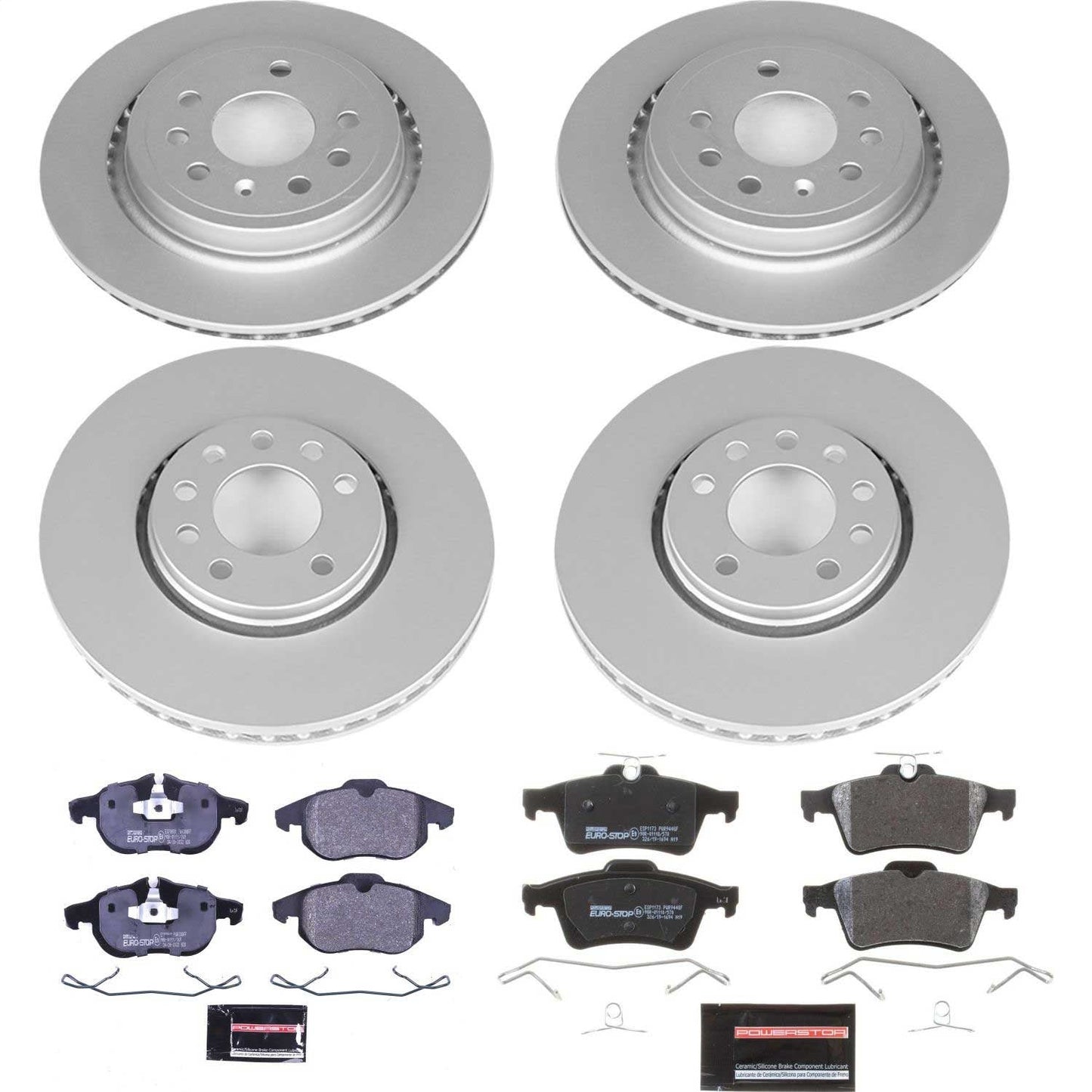 PowerStop Front & Rear Euro-Stop Brake Kit | Saab 9-3 (03-11) (ESK986)