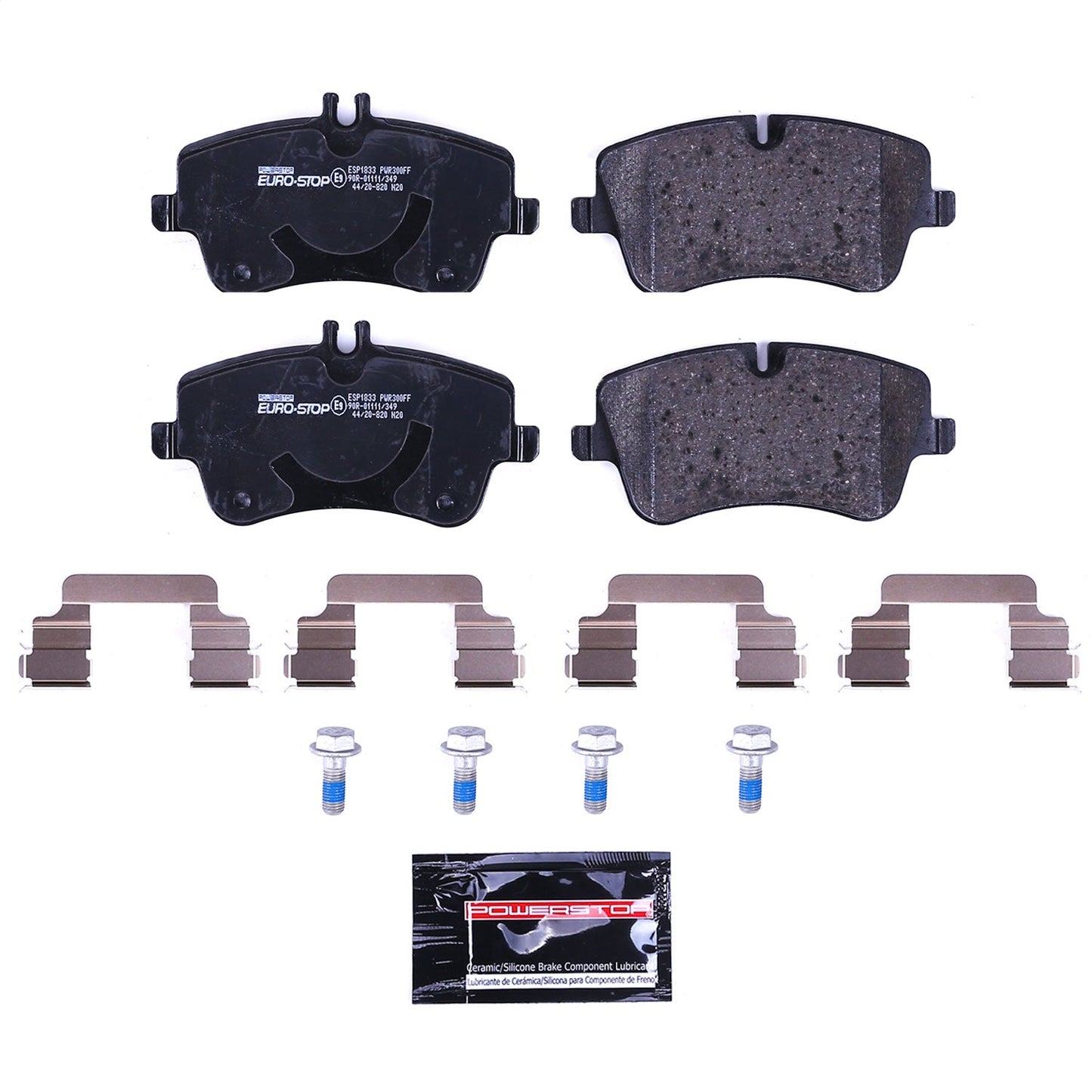 PowerStop Euro-Stop ECE-R90 Front Brake Pads | Mercedes-Benz SLK300 (09-11) (ESP1833)