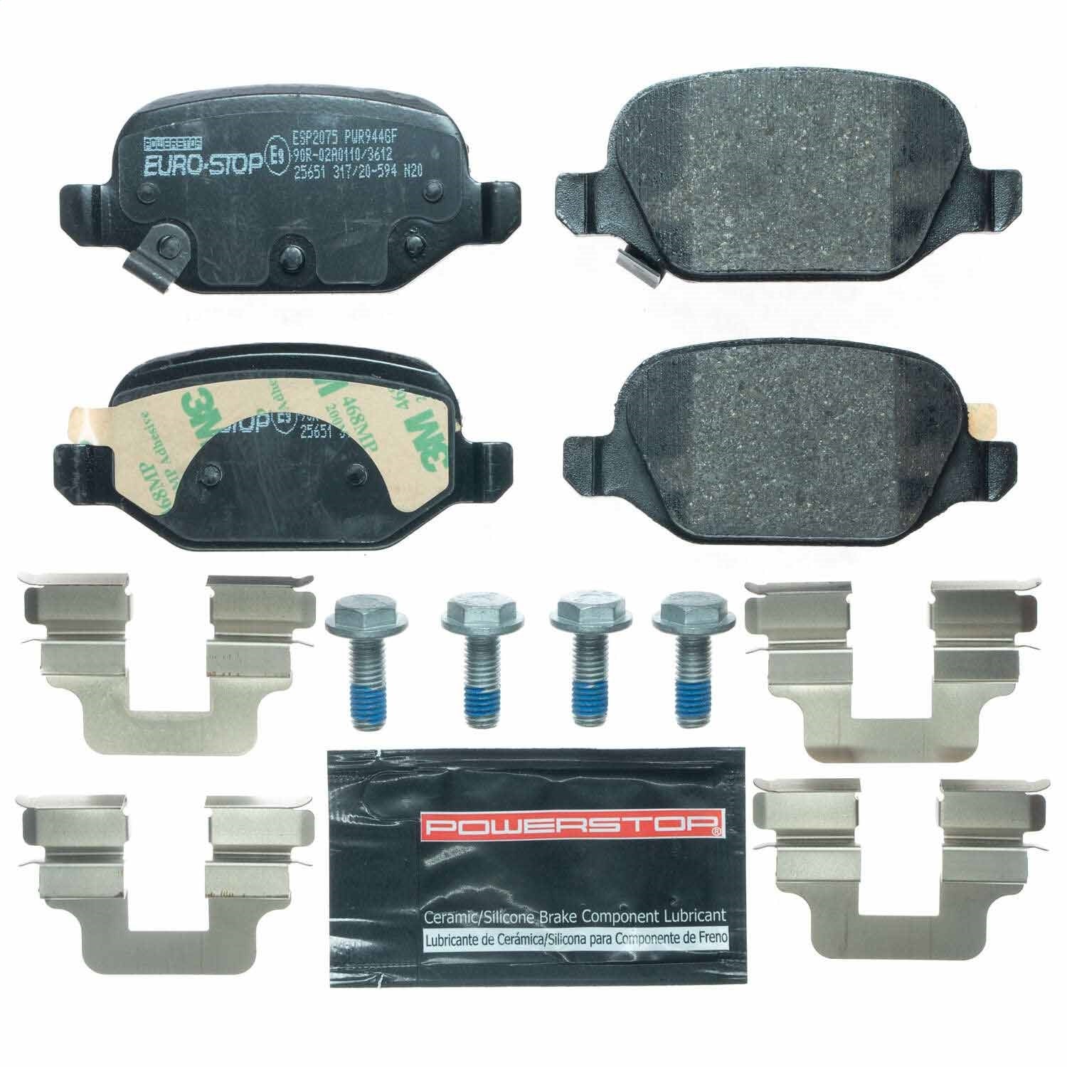 PowerStop Euro-Stop ECE-R90 Rear Brake Pads | Fiat 500 (12-19) (ESP2075)