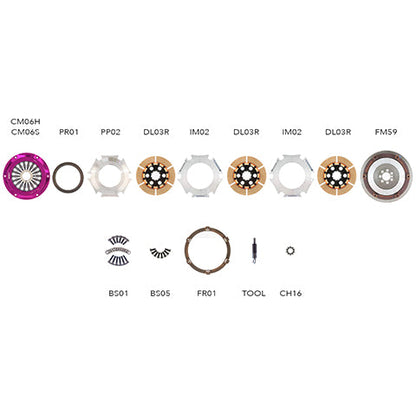 Exedy Stage 5 Triple Disc Cerametallic Clutch Kit | 2008-2015 Mitsubishi Evo X GSR (MM063HB)