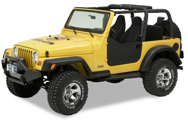 Bestop 53039-15 Lower Fabric Half Doors Black Denim Front For Jeep Wrangler