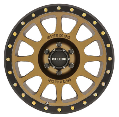 (set of 4) Method MR305 NV Bronze - Matte Black Lip | 18x9" +18mm | 6x135mm Wheel