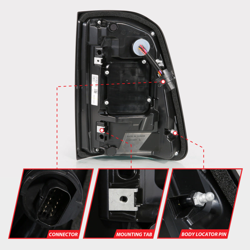 ANZO 19-24 RAM 1500 Factory LED Full LED Tail Lights SeqSig Black Pair (311481A)