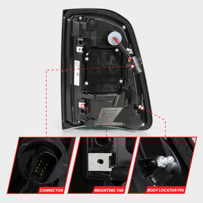 ANZO 19-24 RAM 1500 Factory LED Full LED Tail Lights SeqSig Black Pair (311481A)
