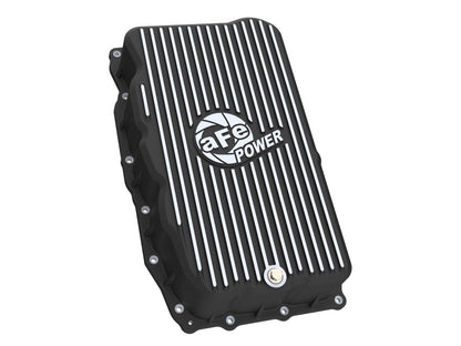 aFe 46-71420B GM L6 3.0L Transmission Pan Black Machined Fins For GM Trucks 20-26