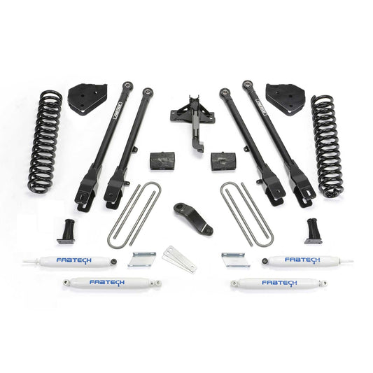 Fabtech 6in 4Link Suspension System w/ Coils & Performance Shocks | Ford F450/F550 4WD Diesel (17) (K2284)