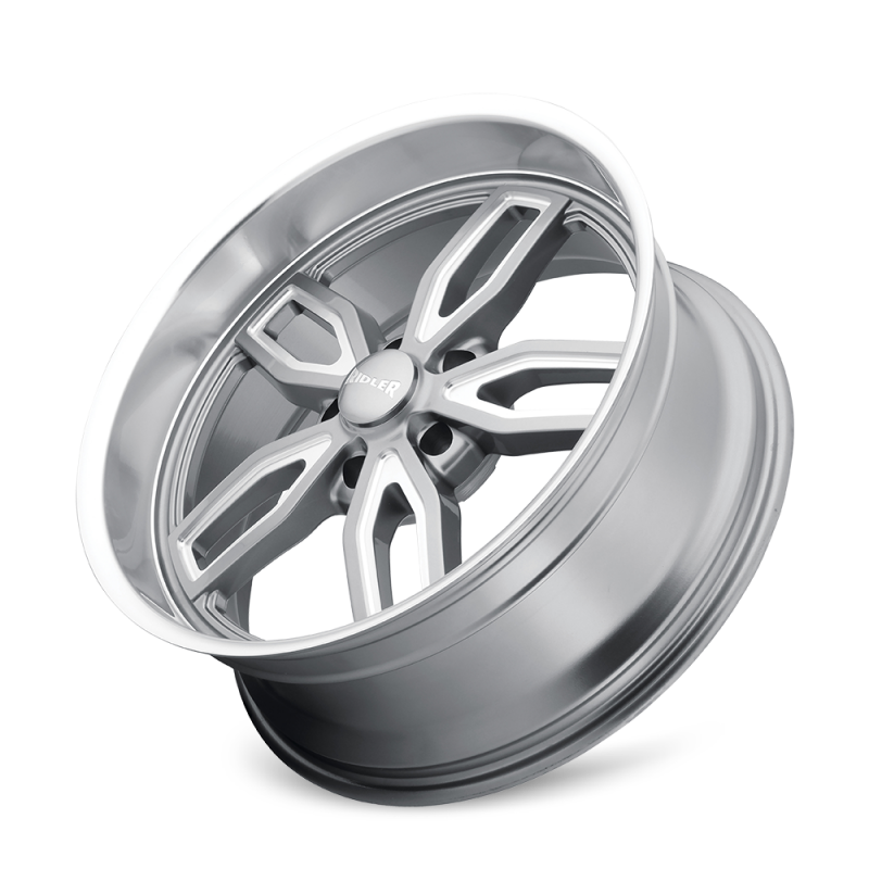 (set of 4) Ridler Wheels 608 Gloss Grey Milled | 18x8" +0mm | 5x114.3mm Wheels