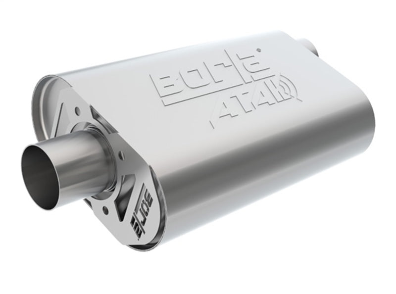 Borla CrateMuffler SBF 289/302/FE 2.25in Offset/Center Oval ATAK (400838) | Stock SBF