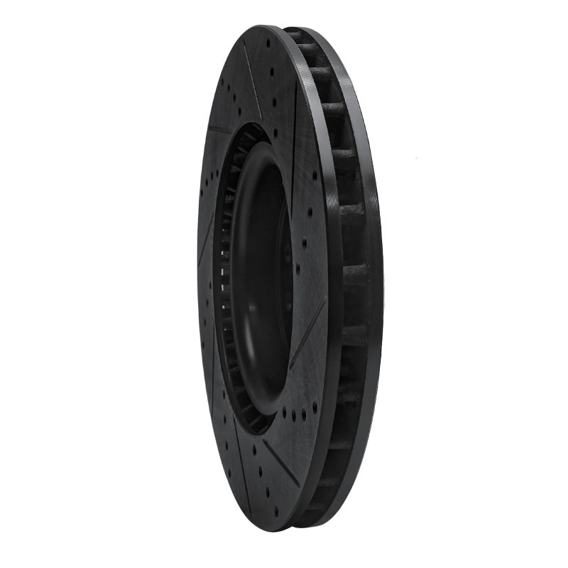 R1 17-25 Acura Integra F&R Drilled & Slotted Black Brake Rotor (ECB-59065L)