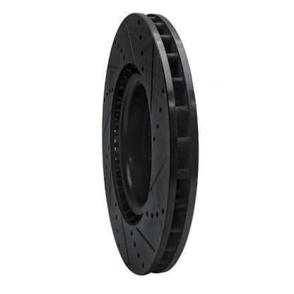 R1 17-25 Acura Integra F&R Drilled & Slotted Black Brake Rotor (ECB-59065L)