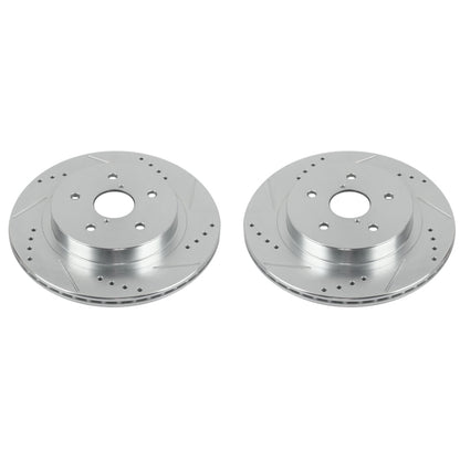Power Stop Rear Evolution Drilled & Slotted Rotors - Pair | 2015-2018 Subaru Legacy (JBR1718XPR)