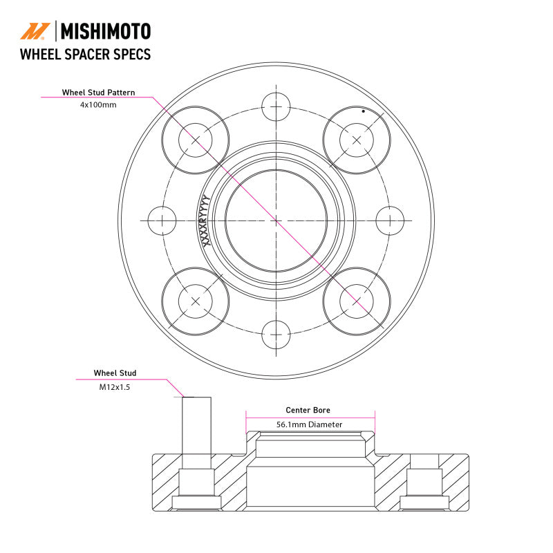 Mishimoto Wheel Spacers - 5x108 - 63.3 - 15 - M12 - Black