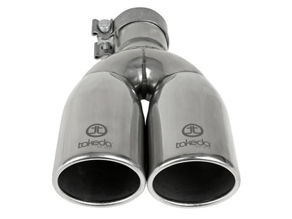 aFe Takeda 304 Stainless Steel Clamp-on Exhaust Tip Polished 2-1/2ininlet x 3-1/2in Outlet X 12in L