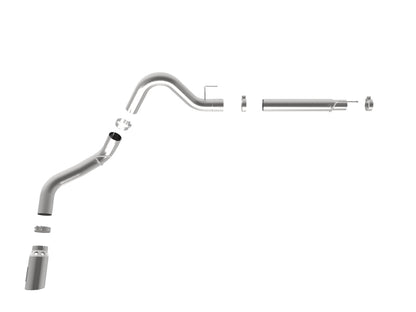 aFe Large Bore-HD 4in 409 SS DPF-Back Exh 18-19 Ford F-150 V6-3.0L (td) w/ Polished Tip