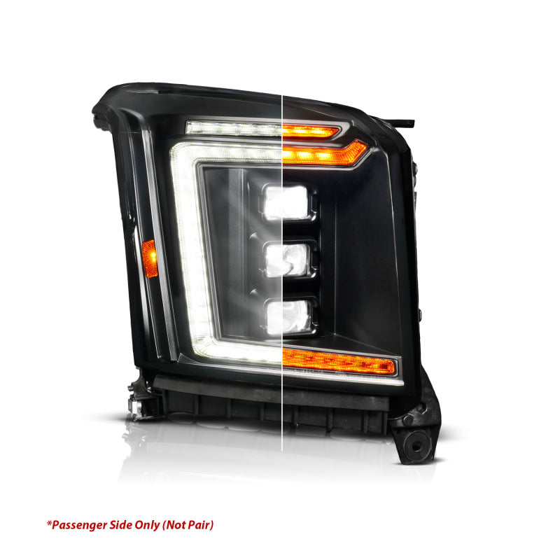ANZO 15-20 GMC Yukon/XL Full LED Proj Headlight Black PASS Halogen Models | Yukon/XL (111635X-R)
