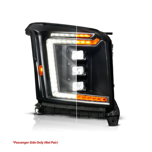 ANZO 15-20 GMC Yukon/XL Full LED Proj Headlight Black PASS Halogen Models | Yukon/XL (111635X-R)
