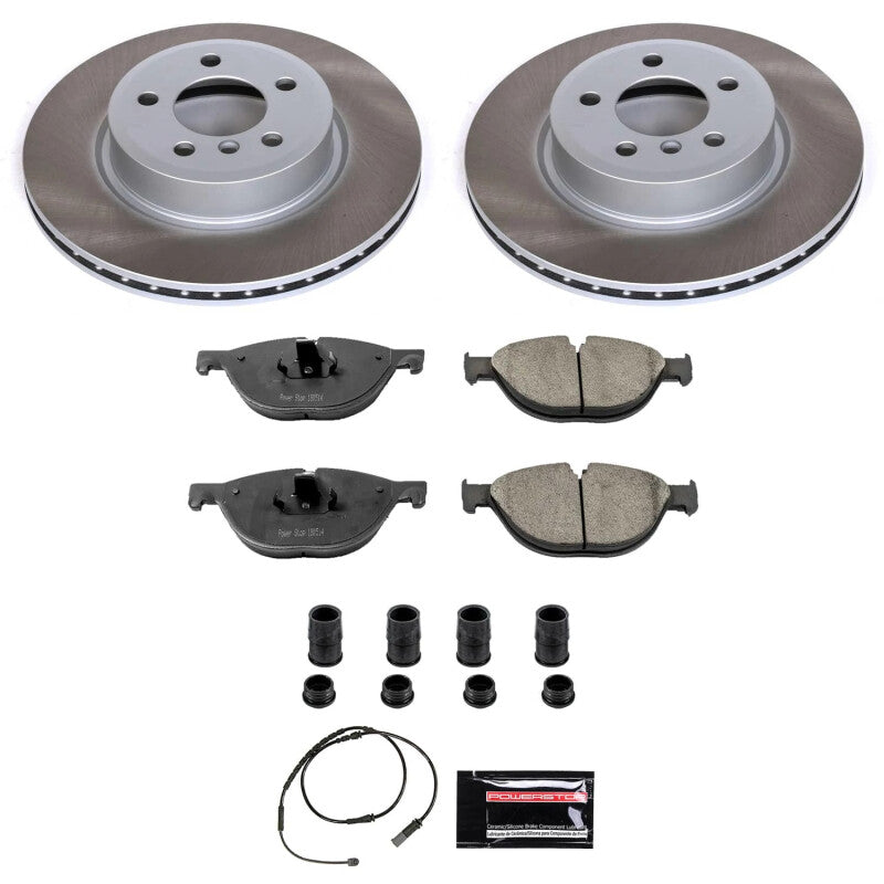 PowerStop 12-13 BMW 528i Front Semi-Coated Rotor Kit (SC7162)