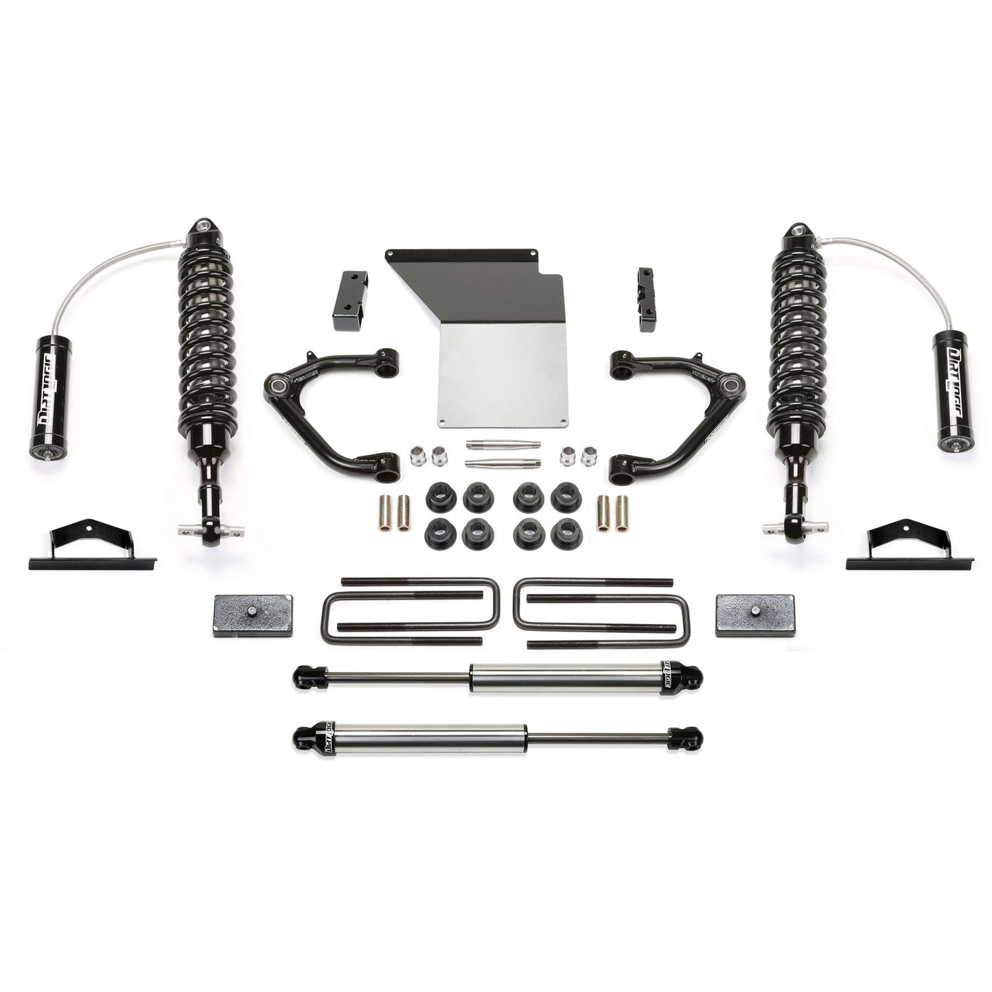 Fabtech 3" Uniball Upper Control Arm System w/ DL 2.5 Coilover & 2.25 Rear DL Shocks | GM C/K1500 Pickup (14-18) (K1110DL)