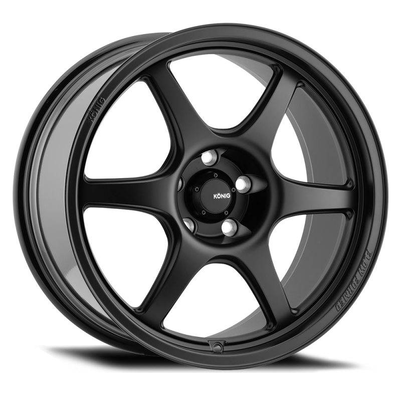 (set of 4) Konig Hexaform Matte Black | 17x9.5" +38mm | 5x114.3mm Wheel