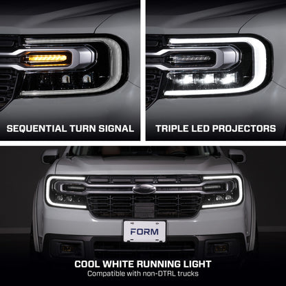 Form Lighting 22-24 Ford Maverick Sequential LED Projector Headlights (Pair)