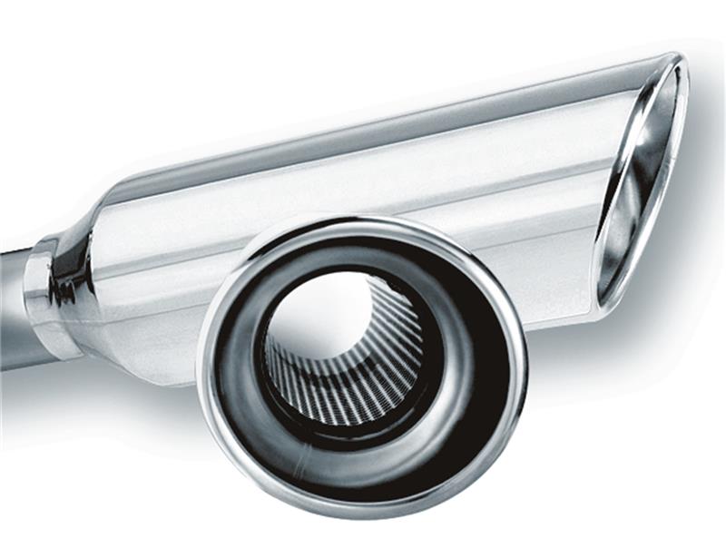 Borla 2.25in Inlet 4in Round Rolled Angle-Cut Resonated Tip | Universal (20248)