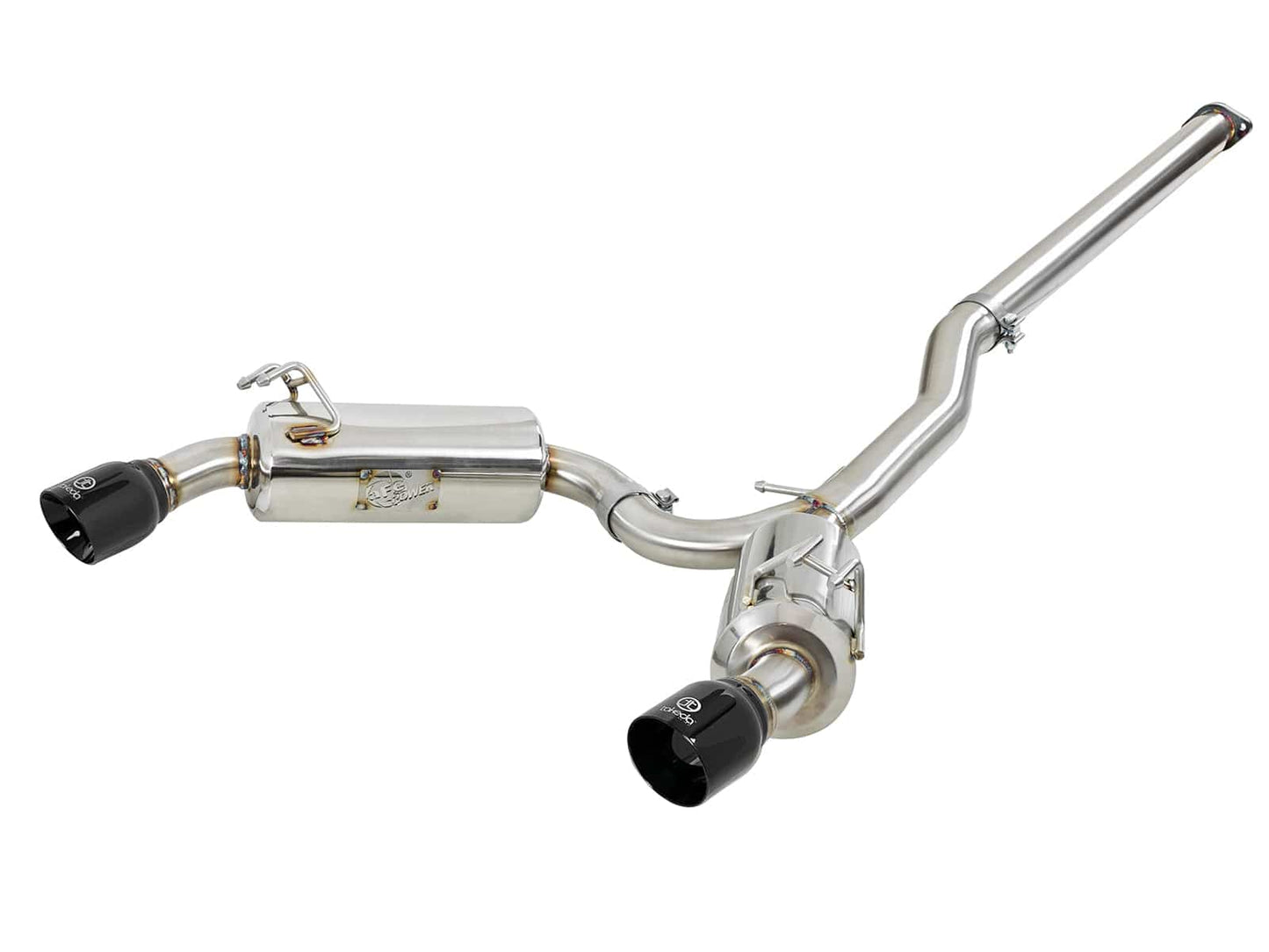 aFe Takeda 3in. to 2.5in. 304 SS C/B Exhaust 08-15 Mitsubishi Lancer EVO I4-2.0L (t) - Black Tips