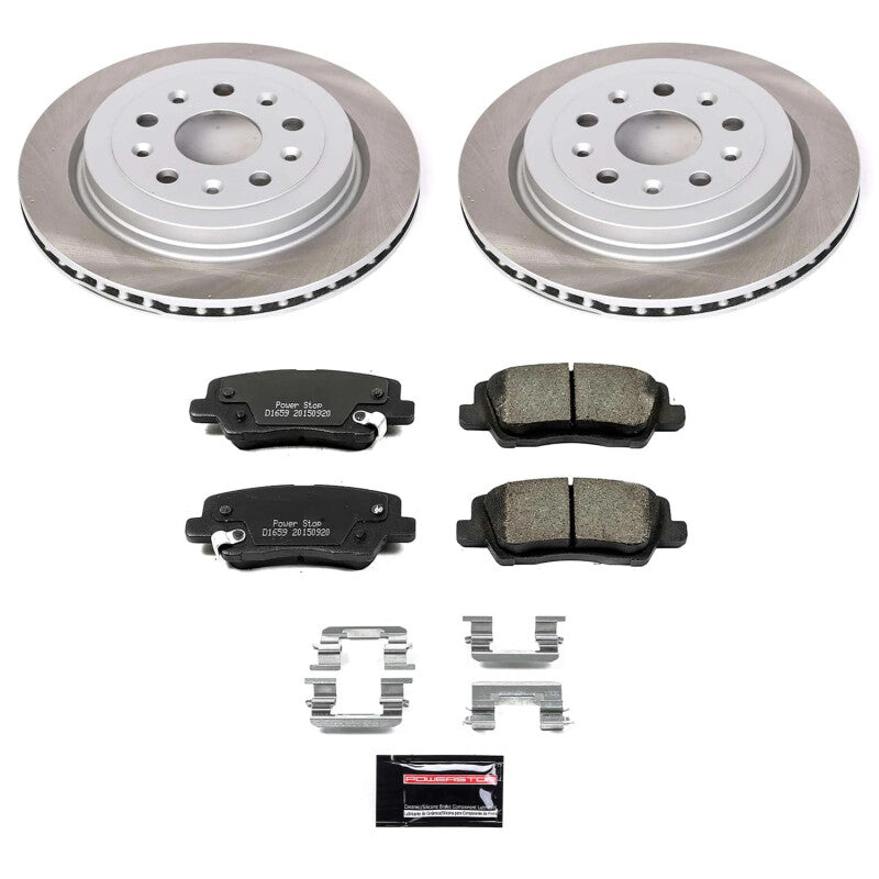 PowerStop 14-19 Cadillac CTS Rear Semi-Coated Rotor Kit (SC6991)