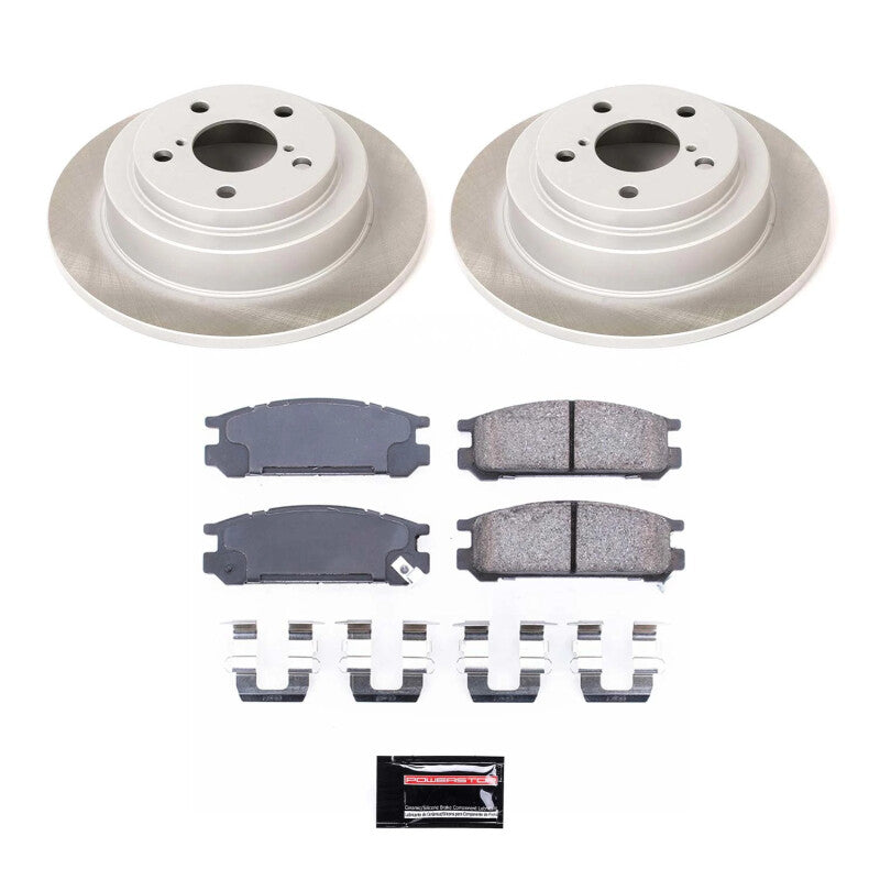 PowerStop 90-99 Subaru Legacy Rear Semi-Coated Rotor Kit (SC448)