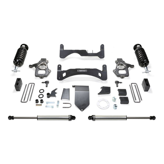 Fabtech 6in Performance System Gen 2 w/ Drilled & Slotted 4.0" & 2.25" Front Upper Control Arms w/ OE Forged Steel | GM C/K1500 Pickup (14-18) (K1085DL)