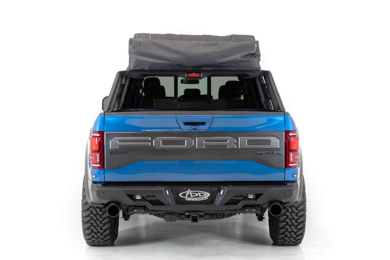 Addictive Desert Designs 2015+ Ford F-150 Overlander Chase Rack w/ 3rd Brake Light - Hammer Black