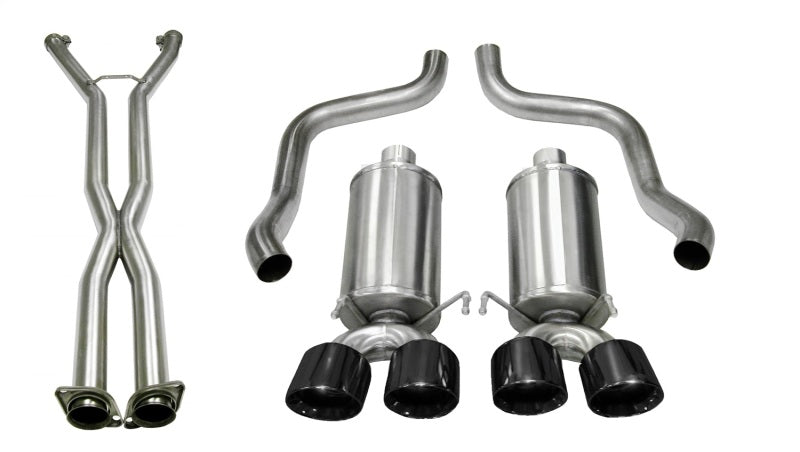 Corsa 14470CBBLK for 09-13 Chevy Corvette 6.2L V8 2.5in Sport CatBack Dual Rear
