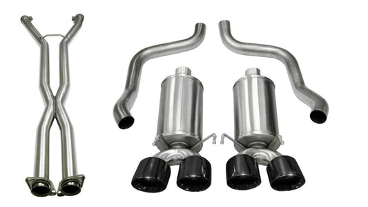 Corsa 14470CBBLK for 09-13 Chevy Corvette 6.2L V8 2.5in Sport CatBack Dual Rear