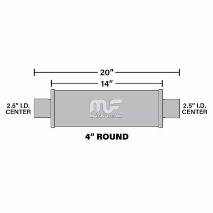 MagnaFlow 4in. Round Straight-Through Performance Exhaust Muffler 10416