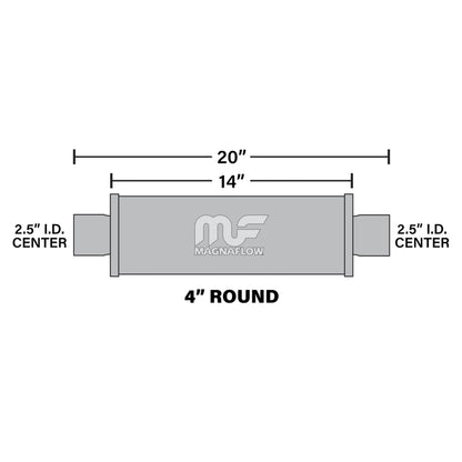 MagnaFlow 4in. Round Straight-Through Performance Exhaust Muffler 10416