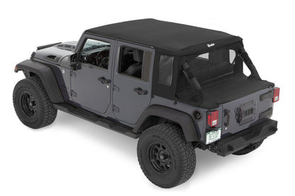 Bestop 53901-35 Diamond Halftop Soft Top Black for 07-18 Jeep Wrangler JK 4DR