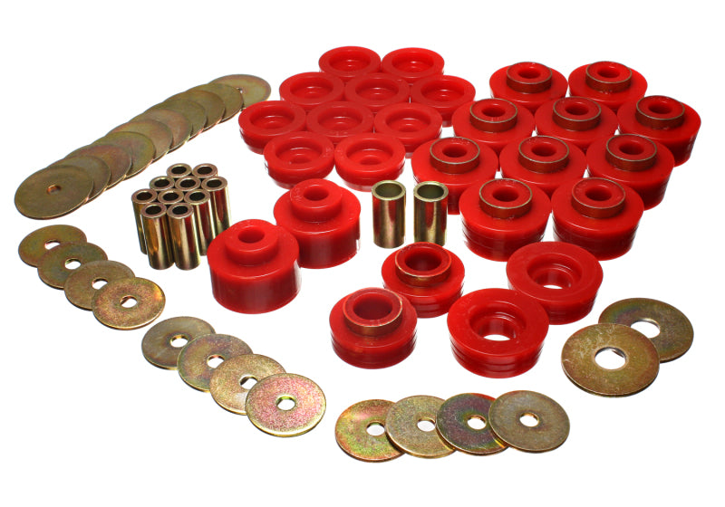 Energy Suspension 3.4141R Performance Body Mount Set - Red For 82-87 Buick Regal