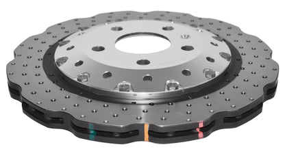 DBA Rear 5000 Series Drilled Wavy Rotor w/ Silver Hat | Audi RS5 (13-16) (DBA52835WSLVXD)