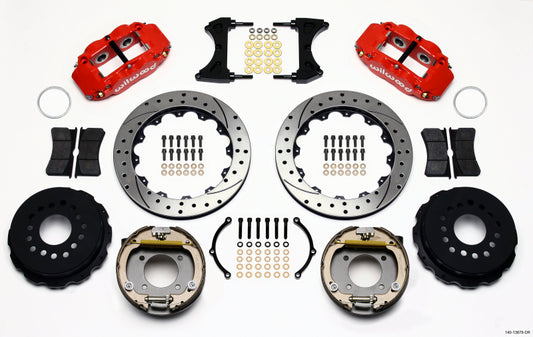 Wilwood 140-13678-DR fits Narrow Superlite 4R Rear P-Brk Kit 12.88in Drill Red