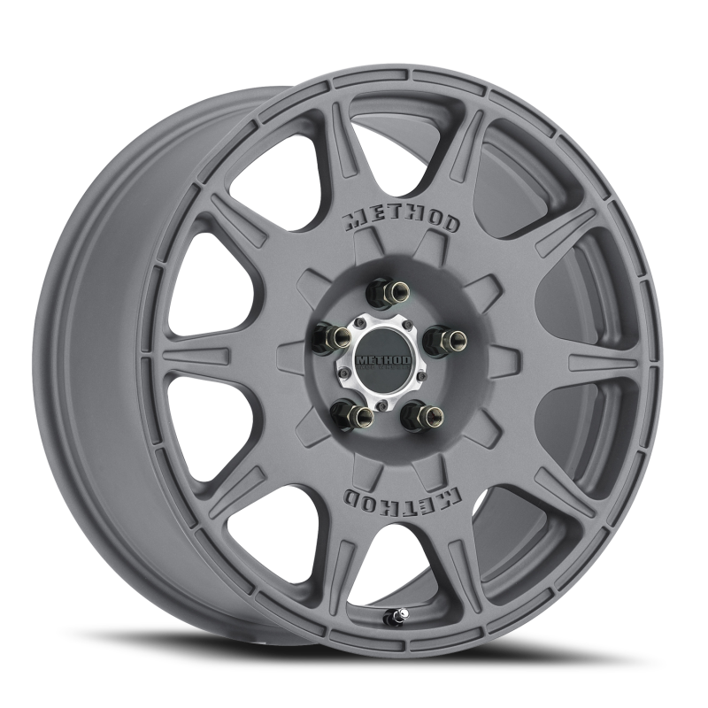 (set of 4) Method MR502 Rally Titanium | 17x8" +38mm | 5x114.3mm Wheel