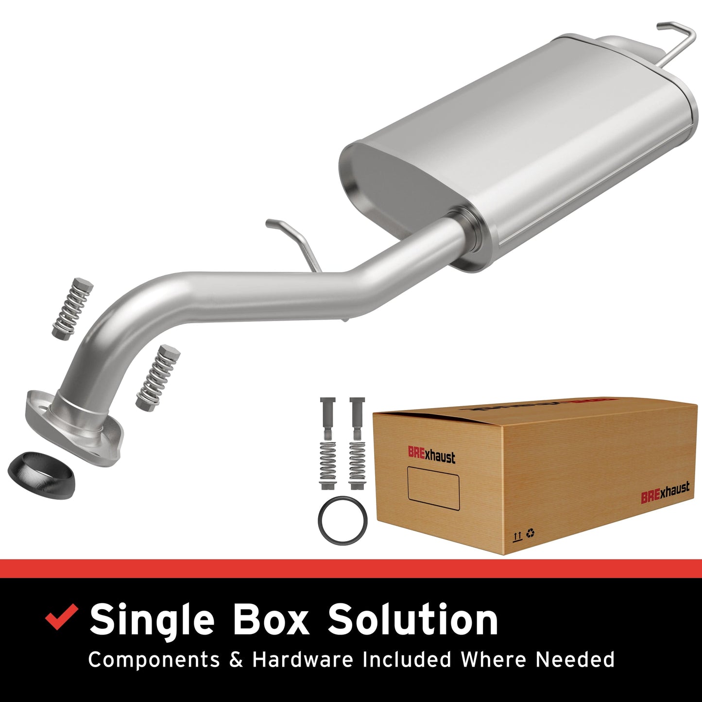 BRExhaust 2003-2013 Toyota Corolla 1.8L Direct-Fit Replacement Exhaust System