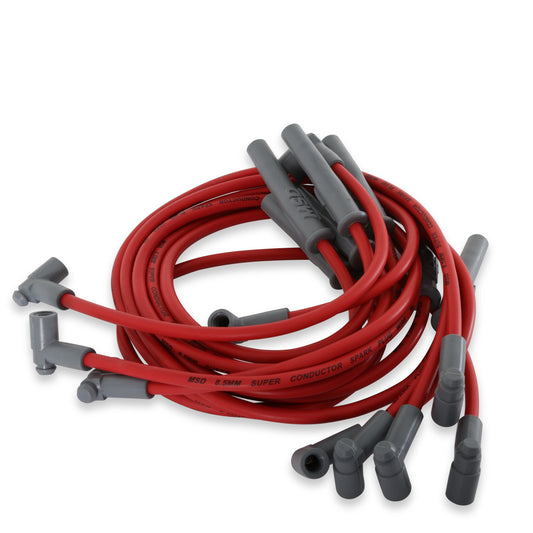 MSD 35389 Super Conductor Spark Plug Wire Set, Red