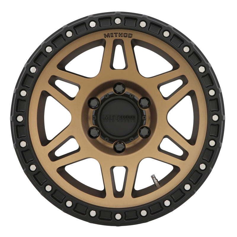 (set of 4) Method MR312 Bronze - Matte Black Lip | 17x8.5" +0mm | 6x5.5in Wheel