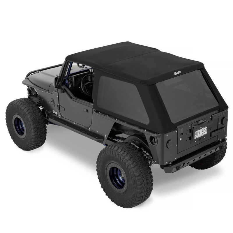 Bestop 56821-17 Trektop Slantback Soft Top Black Twill for 04-06 Wrangler TJ